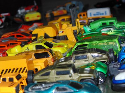 Toy cars rent a car parking lot photo