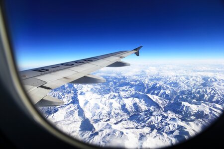 Mountains aircraft windows