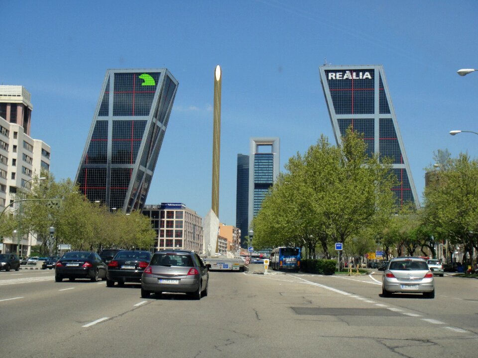 Leaning towers madrid buildings
