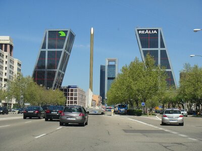 Leaning towers madrid buildings
