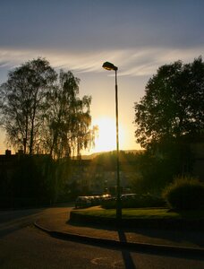 Lamp post sunset street