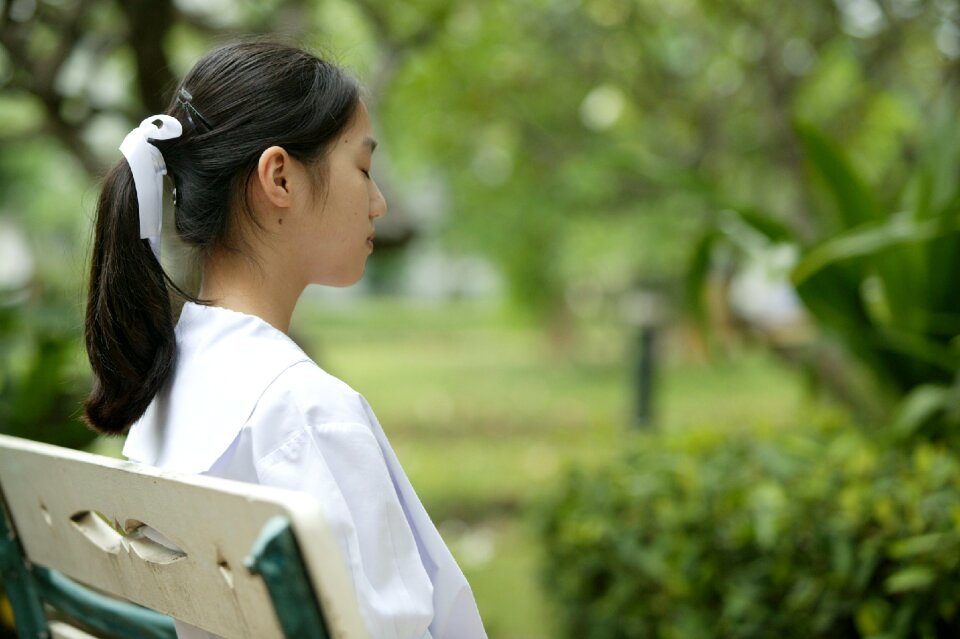 Asian bench park photo