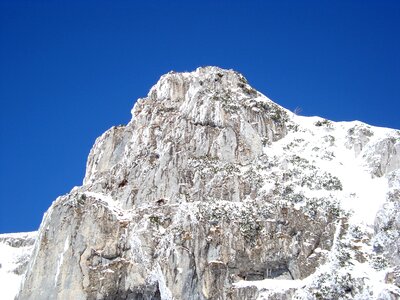Snow summit rock photo