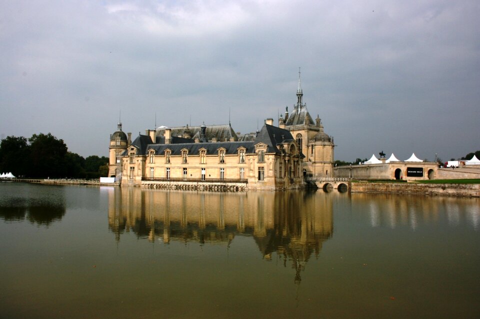 French castle france reflection in the water