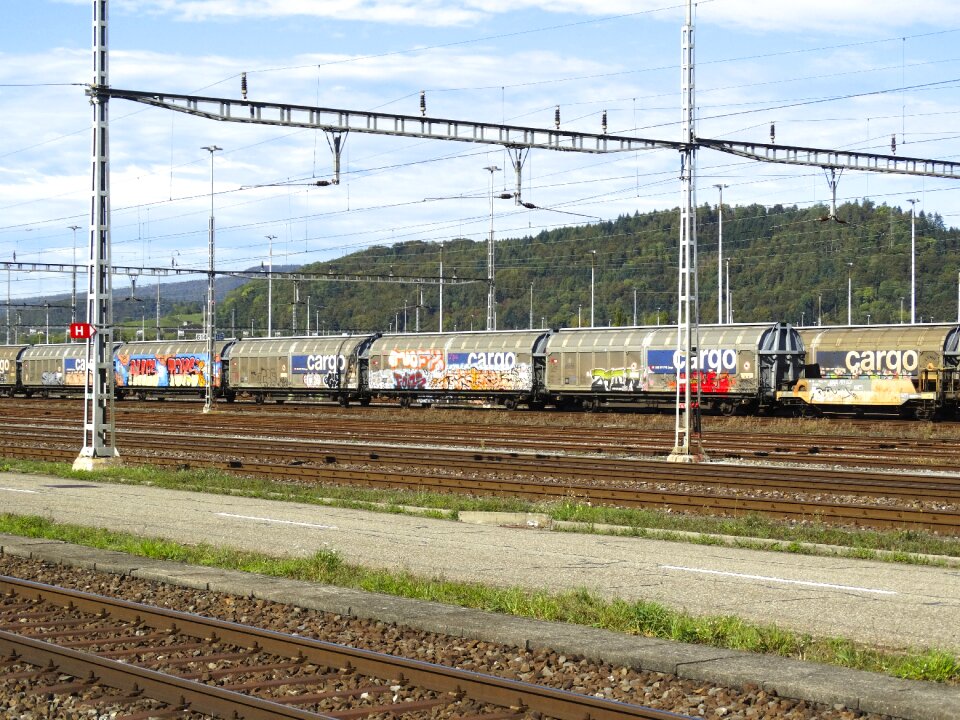 Railway carriages railway transport logistics photo