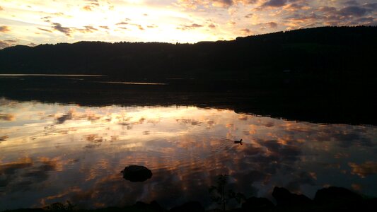 Evening sky water shining photo