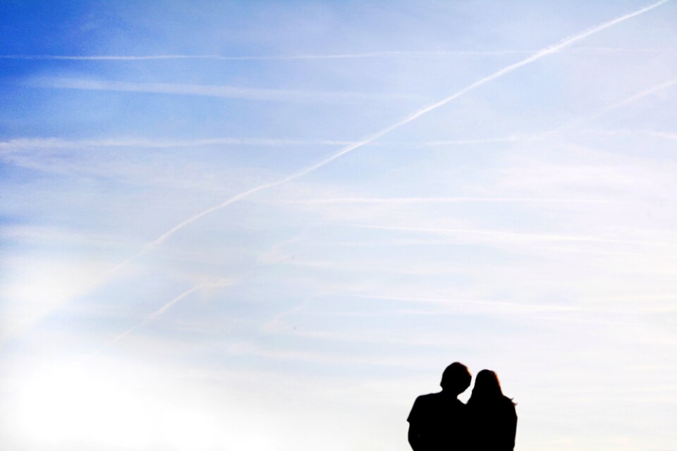 Blue human silhouette