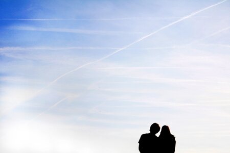 Blue human silhouette