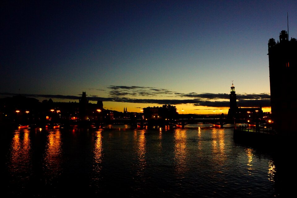 Sweden night view riverside