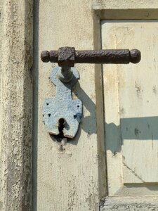 Portal door lock metal handle photo