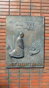 Bronze plaque monument of the knee if willy brandt photo