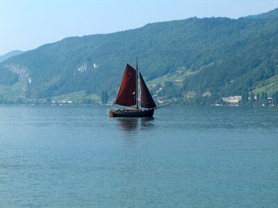 Lake boat sailing boat photo
