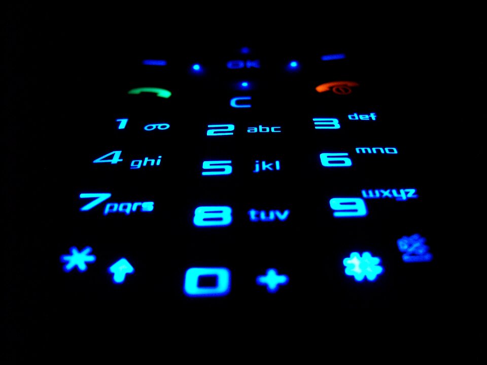 Keys numbers mobile