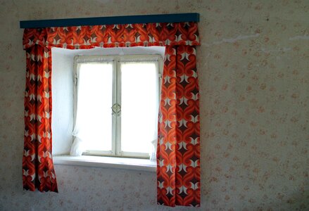 Window sill curtains antique photo