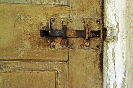 Old wooden door security nostalgia photo