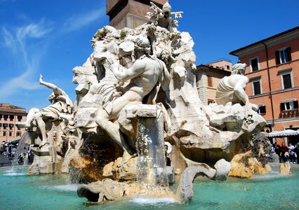 Piazza navona statue marble photo