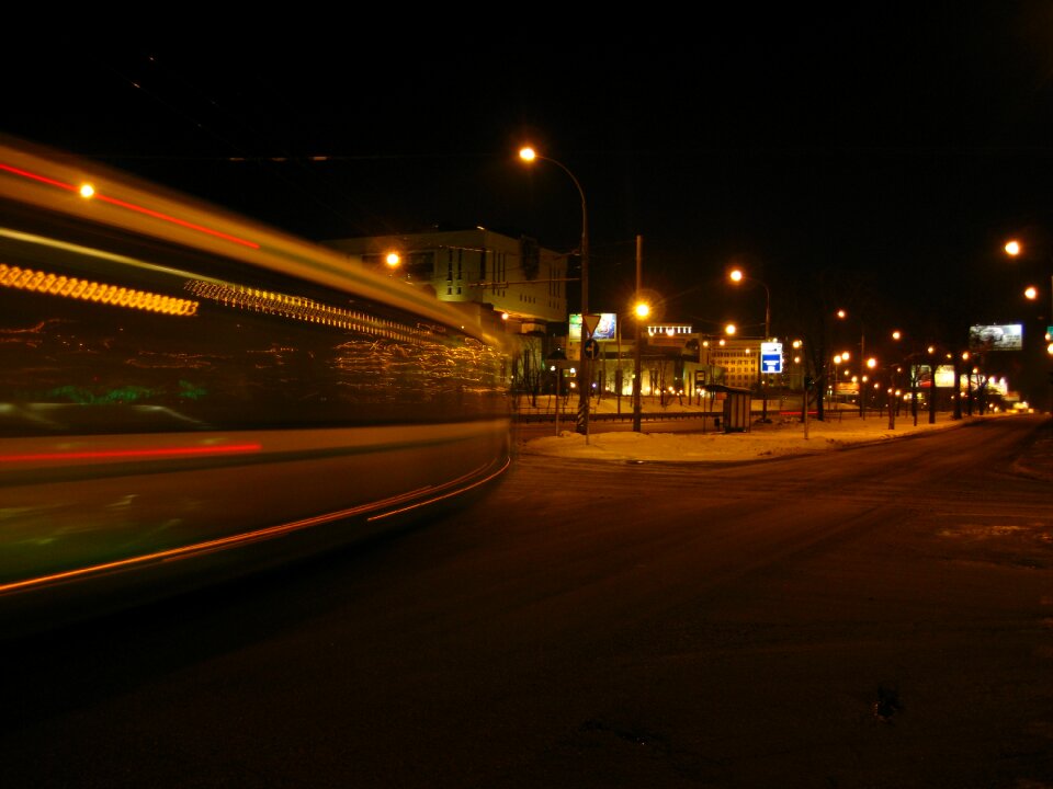 Tram night russia