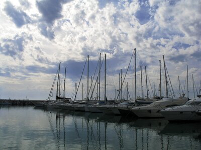 Sailboats clouds sea