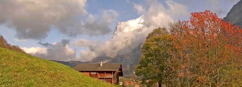 Postkartenmotiv wooden houses alpine