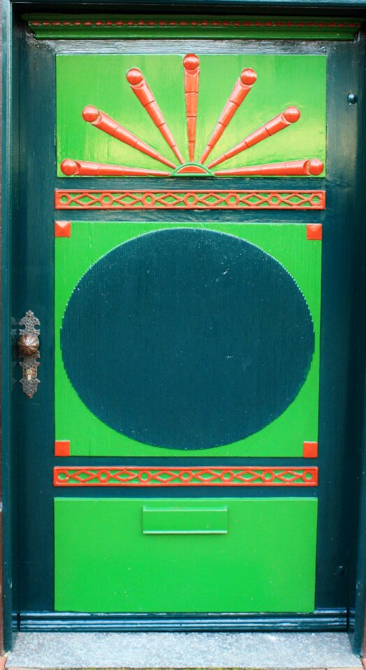 Green timber framed building house entrance