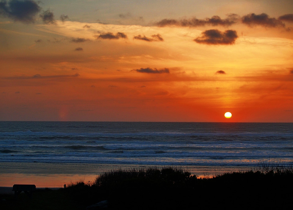 Sky orange ocean