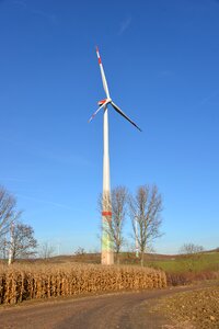 Wind power sky blue