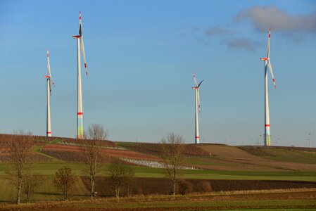 Wind power sky blue