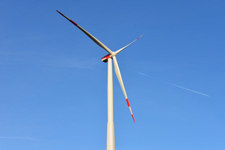 Wind power sky blue