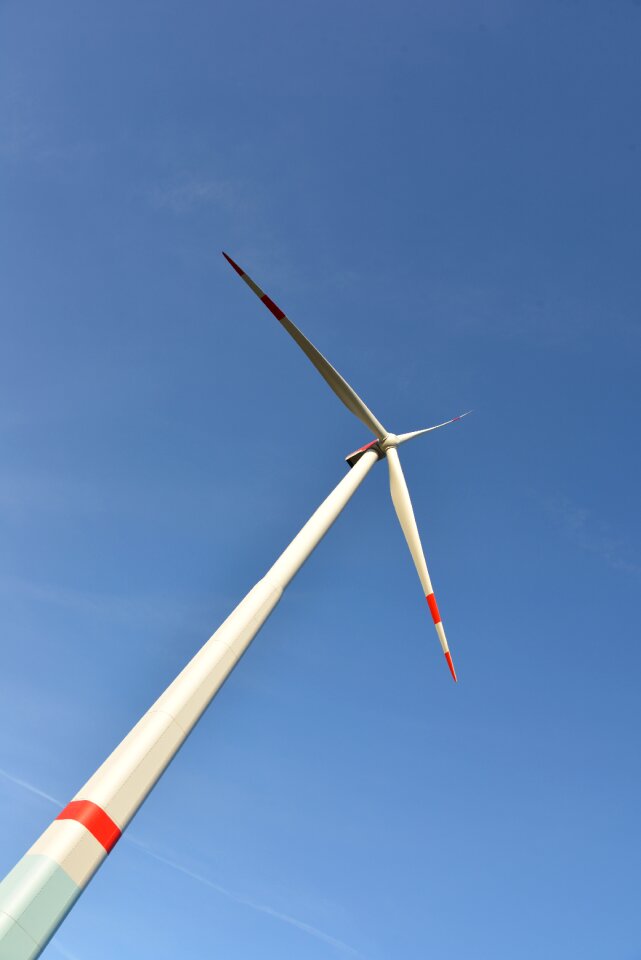 Wind power sky blue