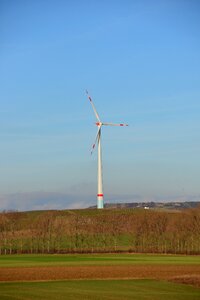 Wind power sky blue