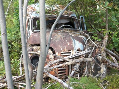Damaged old automobile