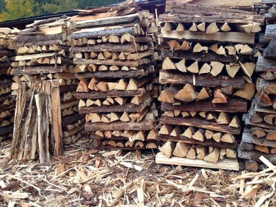 Firewood stack log photo