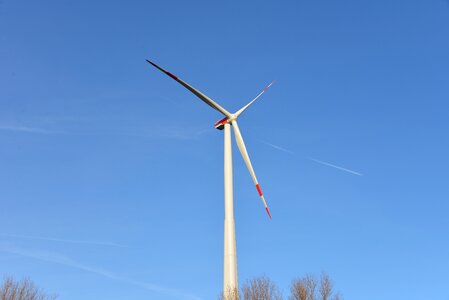 Wind power sky blue