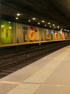 Metro station paris track photo