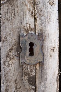 Wooden entrance gray door