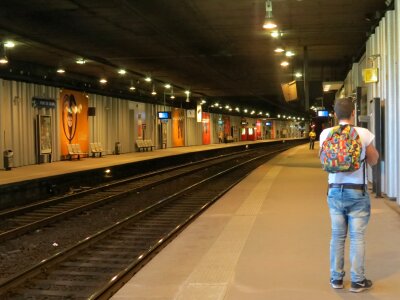 Metro station paris departure