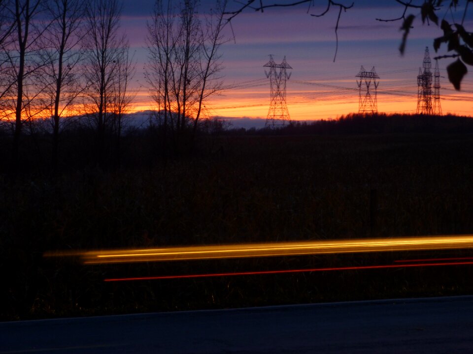 Light pylon sunset