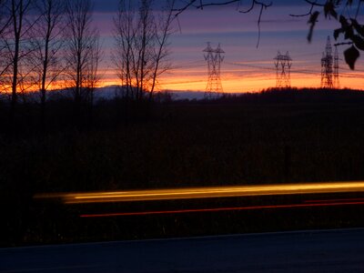Light pylon sunset photo