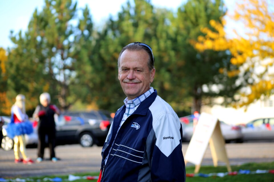 Outdoor smiling senior