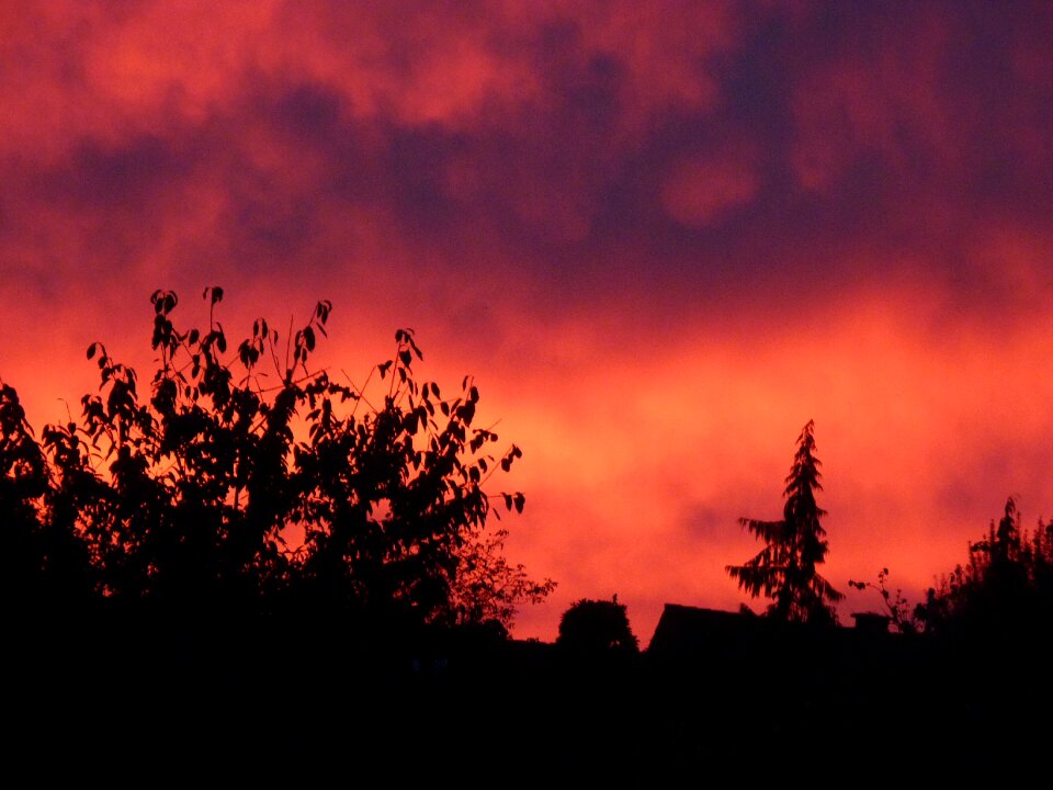 Clouds red afterglow
