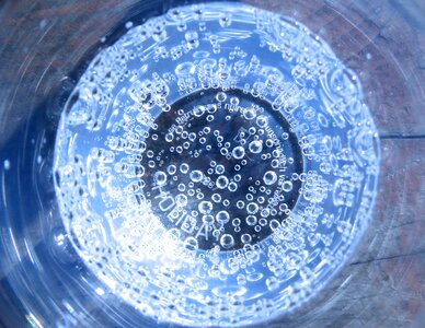 Drinking water carbonic acid air bubbles photo