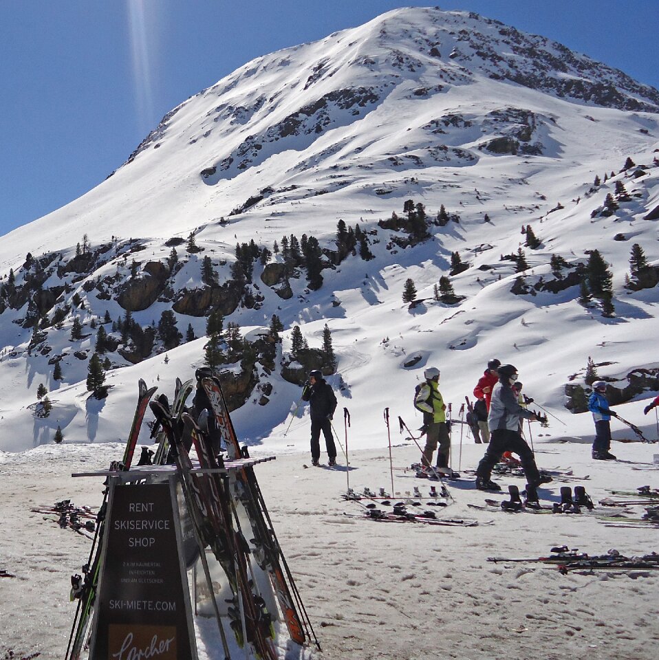Skiing mountain view