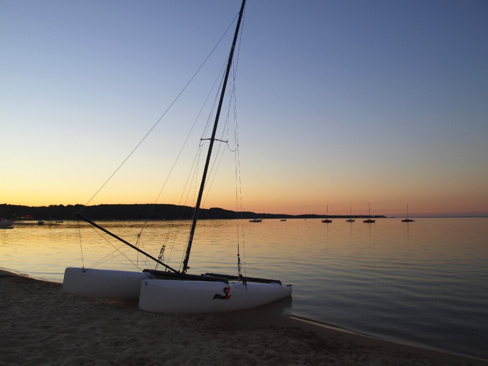 Sunset france sailing