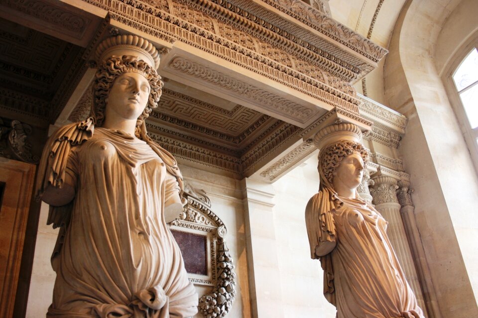 Caryatids sculpture louvre