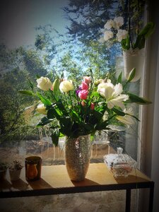 Petals blossomed vase photo