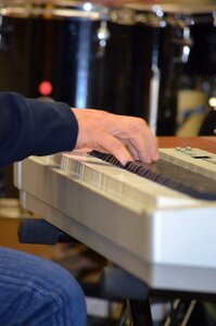 Keyboard music hands photo