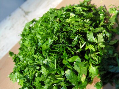 Parsley green chopped parsley