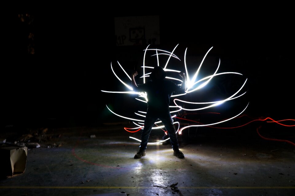 Lightpainting light shadow photo