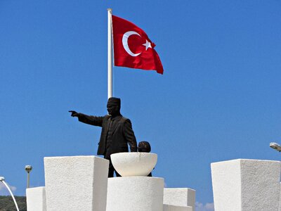 Fethiye flag statue photo