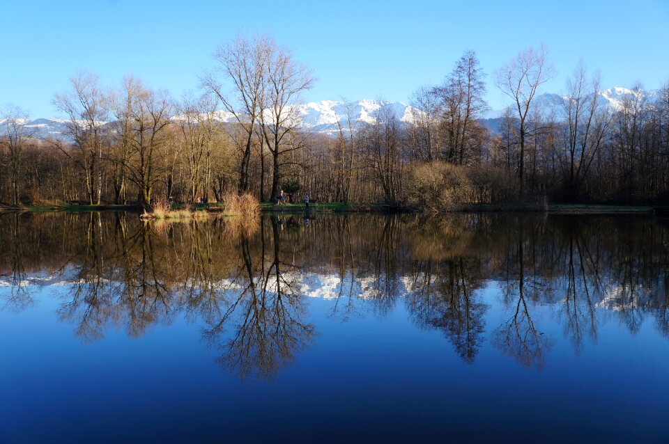 Mountain water reflection photo